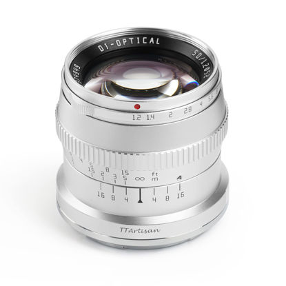 Picture of TTArtisan 50mm F1.2 APS-C Manual Focus Sliver Lens for Sony E Mount Camera Like A5000 A5100 A6000 A6100 A6300 A6400 A6500 A6600 NEX-3 NEX-3N NEX-3R NEX-5T NEX-5R NEX-5 NEX-5N NEX-7 NEX-5C