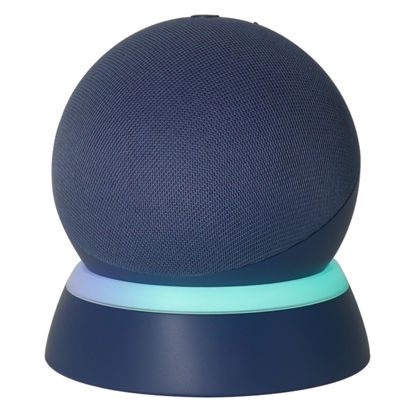 Picture of C YECEN Table Stand for Echo Dot 5th Generation Desktop Holder Mount for Echo Dot 5th & 4th Gen, Base Bracket with Light Guide and with Built-in Cable Management,Deep Sea Blue