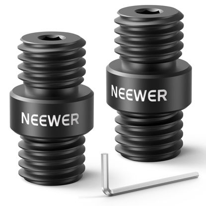 Picture of NEEWER 15mm Rod Connector, 2 Pack, M12x1.5 Connector for 15mm Support Rod Extension on Shoulder Rig & Video Rig, Only for NEEWER Aluminum Alloy 15mm Rods, SR020