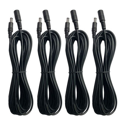 Picture of 4 Pack Power Extension Cable 6.5FT (2M), 5.5mm x 2.1mm dc 12v Power Supply Adapter Extension Cord Male to Female Plug Cable for Security Cameras etc