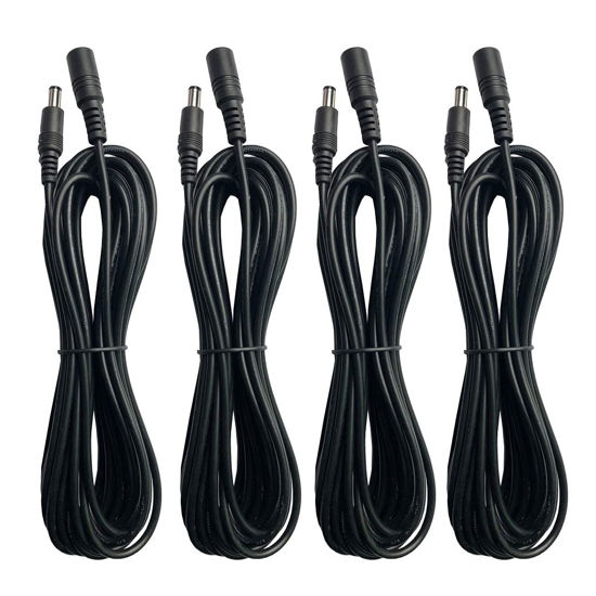 Picture of 4 Pack Power Extension Cable 6.5FT (2M), 5.5mm x 2.1mm dc 12v Power Supply Adapter Extension Cord Male to Female Plug Cable for Security Cameras etc