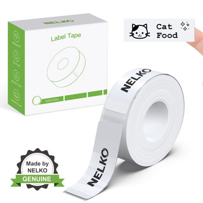 Picture of Nelko Genuine P21 Label Maker Tape, Adapted Label Print Paper, 14x50mm (0.55"x1.97"), Standard Laminated Labeling Replacement, Multipurpose of P21 Label Maker, 180 Tapes/Roll, 1 Roll, White