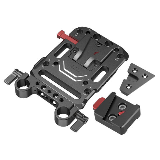 Picture of SMALLRIG Battery Plate with V-Lock Mount with Dual 15mm Rod Clamp Kit for Camera Power Supply - 4958