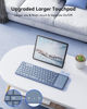 Picture of Samsers Foldable Bluetooth Keyboard with Touchpad, Full-Size Wireless Folding Keyboard with PU Leather, Portable Travel Keyboard for iOS Android Windows Mac OS, Support 3 Devices (BT5.1 x 3), Blue