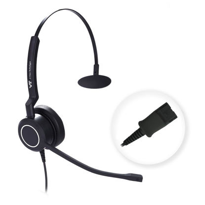 Picture of Mono Plantronic-QD Headset with Microphone - for Cables with Quick Disconnect Connector for Call Center Office (VTX100QD)