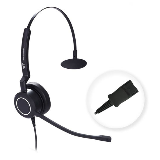 Picture of Mono Plantronic-QD Headset with Microphone - for Cables with Quick Disconnect Connector for Call Center Office (VTX100QD)