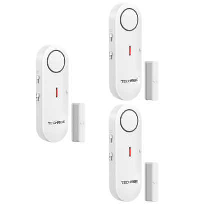 Picture of TechRise Window Alarms Door Alarms,2-in-1 Alarm & Chime,Easy-to-Install Window Alarm Sensor,3-Level Volume Adjustment,Door Alarm for Pool,Kids Safety,Windows,Garages,Apartment,and Home Safety(3 Pack)