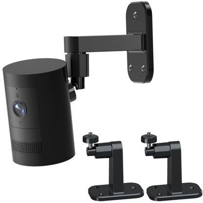 Picture of 2Pack Ring Camera Wall Mount,Compatible with Ring Stick Up Cam Battery/Plug-in/Camera Pro Battery/Ring Indoor Cam(1st Gen),360 Degree Adjustable No Drilling Mount for Ring Outdoor Indoor Camera,Black