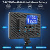 Picture of 2 Packs LED Video Light with 63" Tripod Stand, QEUOOIY 20W Bi-Color Photography Lighting Kit, Dimmable 2500-8500K Studio Conference Light, Built-in 8000mAh Battery for YouTube/TikTok/Vlog/Streaming