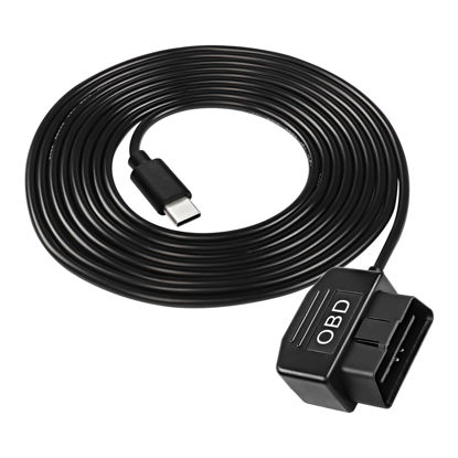 Picture of XMSJSIY OBD Power Cable for Dash Camera Type C OBD2 Power Cable Adapter Hardwire Charger Cable with Switch Button Connector Charger 24 Hours Surveillance for Dash Camera GPS DVR - 3.5M