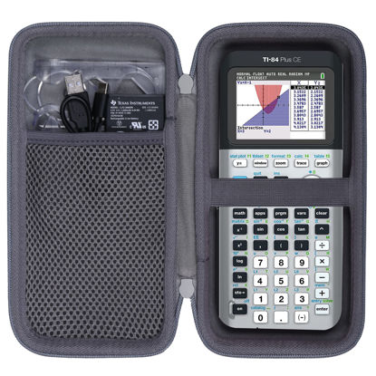 Picture of co2CREA Hard Case Compatible with Texas Instruments TI-84 Plus CE/TI-84 Plus/TI-Nspire CX II CAS/TI-Nspire CX II/TI-83 Plus/TI-89 Titanium/TI-85 / TI-86 Color Graphing Calculator, Gray