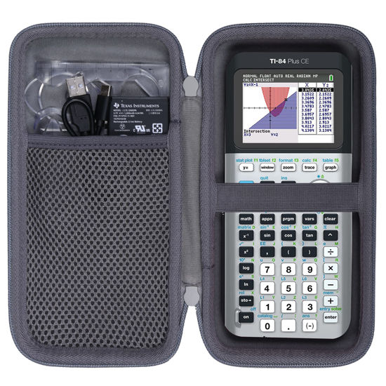 Picture of co2CREA Hard Case Compatible with Texas Instruments TI-84 Plus CE/TI-84 Plus/TI-Nspire CX II CAS/TI-Nspire CX II/TI-83 Plus/TI-89 Titanium/TI-85 / TI-86 Color Graphing Calculator, Gray