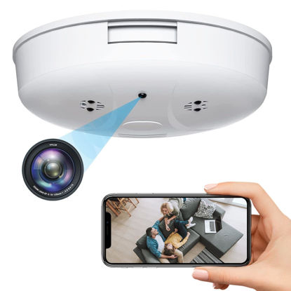 Picture of YYCAMUS Security Camera Smoke Detector Camera 1080P WiFi Indoor Camera Hidden Camera with Night Vision Motion Detection Real-Time Nanny Camera for Home Office Safety