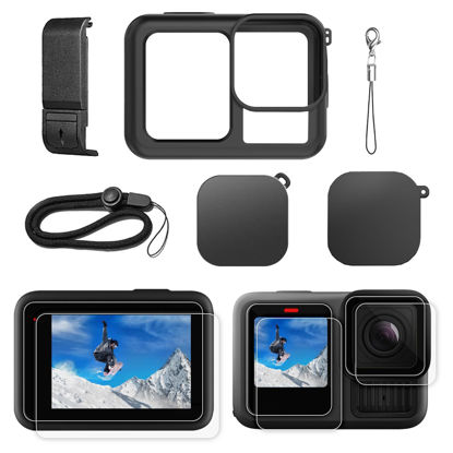 Picture of Silicone Case Accessories for GoPro Hero 13, JKOISL 1*Silicone Case, 2 Set*Screen Protector, 1*Charging Side Cover, 2*Lens Cover, Screen Protector Accessories for GoPro Hero 13