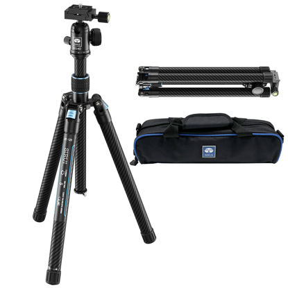Picture of SIRUI 60" Carbon Fiber Tripod for Camera with 360° Panoramic Ball Head, Arca QR Plate, Compact Lightweight 2.1lbs Travel Tripod for DSLR Video Camcorder, Max Load 10kg, Traveler X-III