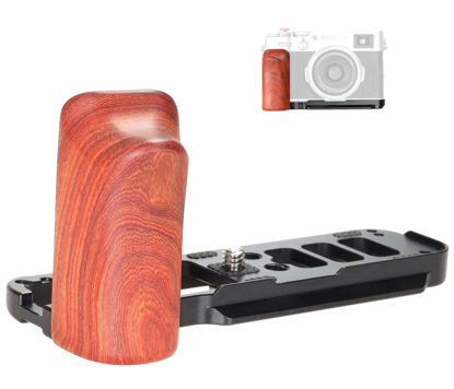 Picture of WEPOTO X100V Hand Grip Quick Release Plate L Bracket Compatible with Fujifilm X100V Camera,Aluminium Padauk-1009