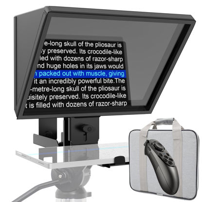Picture of GEIMRSY 14-inch Camera Teleprompter with Adjustable Glass Frame with HD Glass, Compatible with iPad 14-inch or Smaller, Aluminium Construction