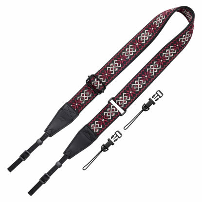 Picture of Padwa Lifestyle Adjustable Camera Strap - 1.5" Top Layer Cowhide Head Camera Straps for Photographers, Cotton Adjustable Neck Shoulder & Crossbody Strap Quick Release for All Cameras and Binoculars