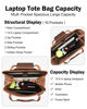 Picture of FADEON Large Laptop Tote Bag for Women Designer Leather Laptop Bag Fashion Travel Backpack Purse Shoulder Handbag Brown