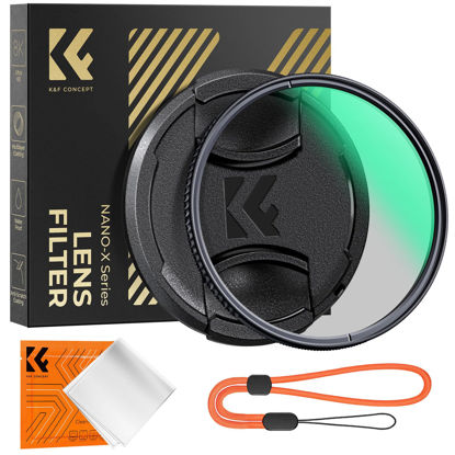Picture of K&F Concept 52mm Circular Polarizer Lens Filter with Filter Cap Cleaning Cloth Optical Glass Ultra Slim Polarizing CPL Filter with 28 Multi-Layer Coatings for Camera Lenses (Nano-X Series)