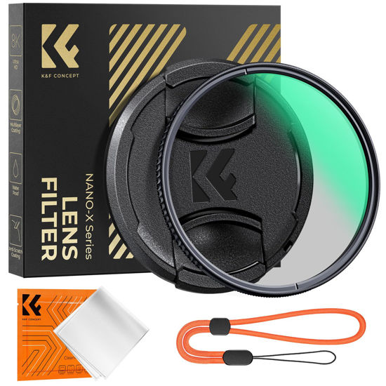 Picture of K&F Concept 77mm Circular Polarizer Lens Filter with Filter Cap Cleaning Cloth Optical Glass Ultra Slim Polarizing CPL Filter with 28 Multi-Layer Coatings for Camera Lenses (Nano-X Series)