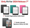 Picture of Nasdafong,Hand Strap Case for 2024 Release 7" Kindle Paperwhite (12th Gen) & Kindle Colorsoft Signature Edition, Shockproof Frame Cover with Auto-Wake/Sleep,Misty Forest