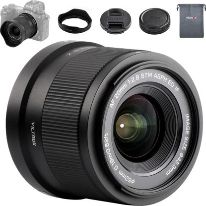 Picture of VILTROX 20mm F2.8 AF STM Lens for Nikon Z Mount Camera, 157g Lightweight Wide Angle Full Frame Auto Focus Prime Lens with Large Aperture f/2.8 for Nikon Z8, Z9, Z6, Z7, Z6 II, Z7 II, Z5, Z5 II