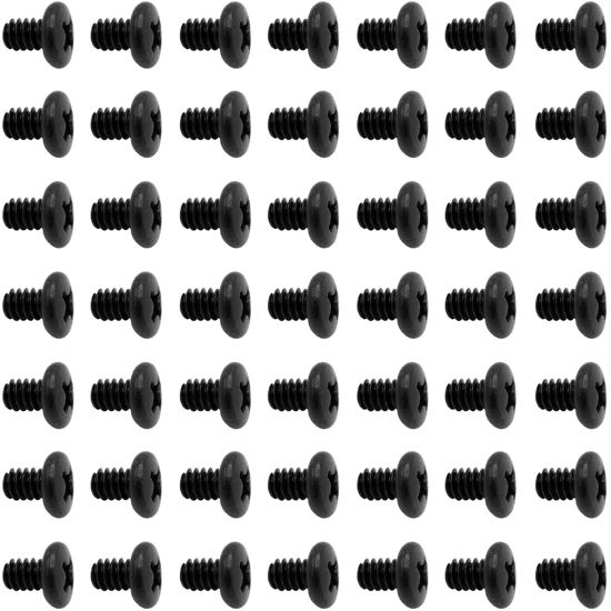 Picture of 50pcs Hard Drive Screws 3.5 inch,Stainless Flat Phillips Head HDD 6#-32 x 1/4" Mounting Screw for Computer PC Laptop Case,3.5" Black