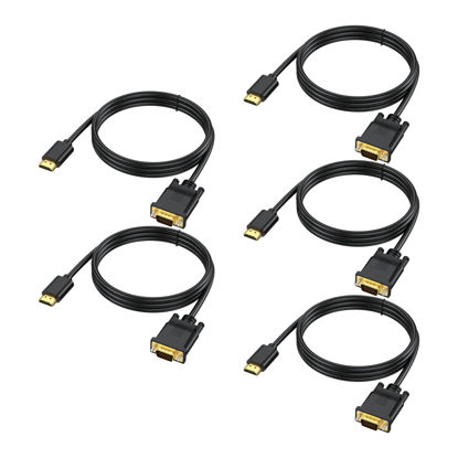 Picture of URELEGAN HDMI to VGA Cable 5-Pack, HDMI to VGA 3.3 Feet 1080P HD Video Cord Compatible for Computer, Desktop, Laptop, PC, Monitor, Projector, HDTV and More (NOT Bidirectional, 1M)