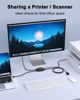 Picture of USB Switch, Lecnvuo USB 3.0 Switch Selector, USB Splitter 1 in 2 Out / 2 in 1 Out, USB Switcher 2 Computers Share 1 USB Devices for Printer, Keyboard, Scanner, Mouse, Compatible with Mac/Win/Linux