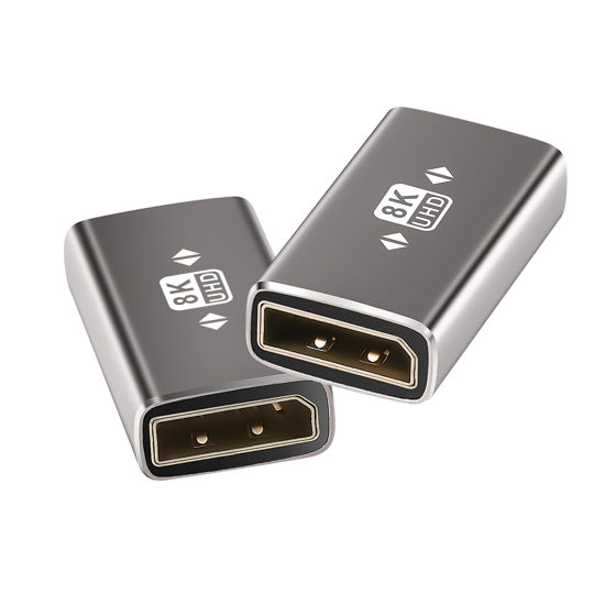 Picture of Togconn 8K DisplayPort Coupler 2 Pack, DP 1.4 Female to Female Extension Adapter Connector, Supports 8K@60Hz,4K@144Hz,4K@120Hz,4K@60Hz,2K, Compatible with HDTV, Monitors, Laptop, Projector and More