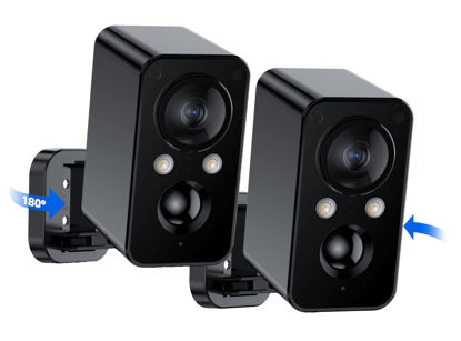 Picture of BECAMSO 2Packs Security Cameras Wireless Outdoor: 180° Horizontal Cameras for Home Security Battery WiFi Cameras Outside Surveillance Camera CCTV Camera System with Color Night Vision Motion Sensor