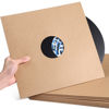 Picture of Facmogu 10PCS 12in Vinyl Record LP Jackets,Thick 350gsm Cardboard Vinyl Record Covers with Kraft Finish, Album Covers Record Jackets, Blank Album Jackets for Vinyl Record Inner & Outer Sleeves (Brown)