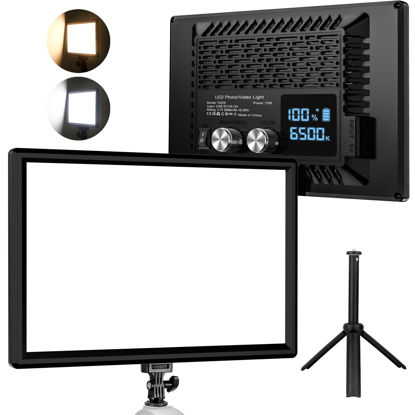 Picture of Bonvvie LED Video Light, Dimmable Camera Light with Built-in 5000mAh Li-ion Battery, CRI 97, USB Type C Ports, 3000-6500K Photo Light for Studio/Outdoor Photography, Vlog,Video Conference, Live Stream