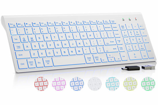 GetUSCart- SABLUTE Wireless Keyboard with 7 Colored Backlits ...