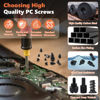 Picture of 510PCS Computer Screws Assortment Kit, Carbon Steel Black Zinc Plated Motherboard Standoffs Screws PC Screws for HDD, SSD Hard Drive Fan, Power Supply, Graphics, Laptop, PC ATX Case for DIY & Repair