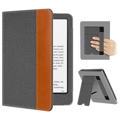 Picture of Fintie Case for 7"/6.8" Kindle Paperwhite(12th/11th Generation-2024/2021) and Kindle Colorsoft Signature Edition -Slim Foldable Stand Cover Auto Wake/Sleep for Kindle Paperwhite 2024, Denim Gray