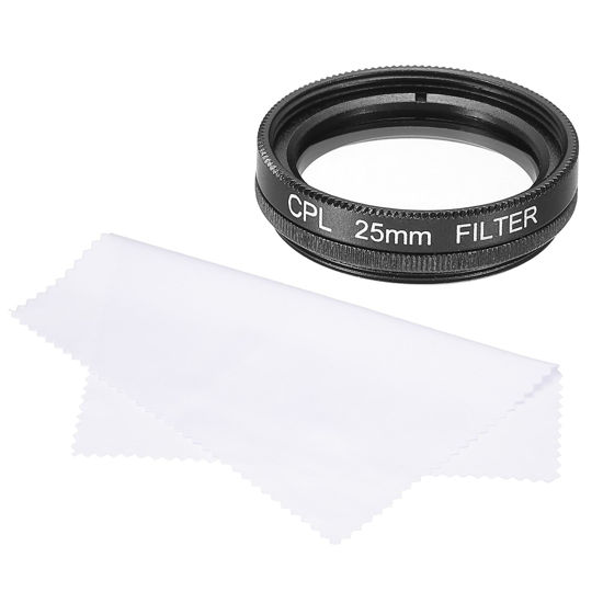 Picture of MECCANIXITY 25mm Circular Polarizer Filter, Double Sided Multi-Layer Coatings Polarizing Filter with Cleaning Cloth for Camera Lens