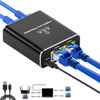 Picture of Ethernet Splitter, Gigabit Network Port Splitter 1 in 3 Out, 1 Female to 3 Female High Speed LAN Internet Adapter with USB C Charging Cable, Plug and Play for Cat5 Cat5e Cat6 Cat7 Cat8 RJ45 Cord