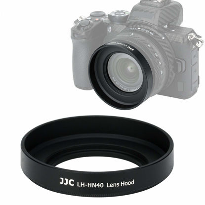 Picture of Fotasy JJC Dedicated Black Screw-in Lens Hood Shade for Nikon NIKKOR Z DX 16-50mm f/3.5-6.3 VR, Replace HN-40 Lense Hood, Compatible with 46mm Cap,LH-HN40P