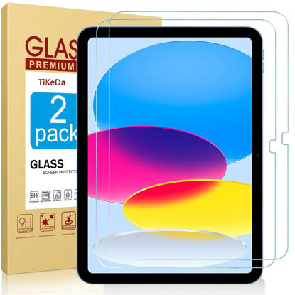 Picture of 2 Pack Screen Protector for iPad 10th Generation 10.9 Inch 2022 (Model A2696/A2757/A2777) Tempered Glass Film Guard High Touch Sensitivity [Face ID & Apple Pencil Compatible]