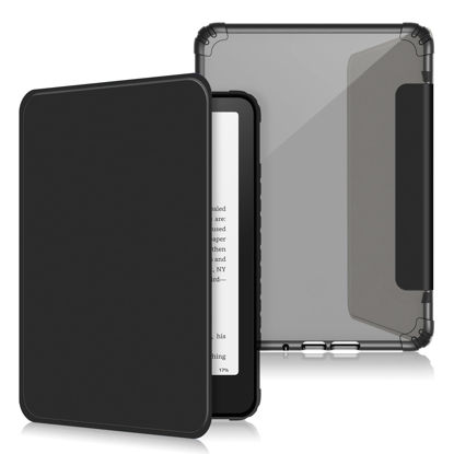 Picture of DINGGUAGUA Case Compatible with 7" All-New Kindle Paperwhite 12th Gen 2024 & Kindle Colorsoft Signature Edition (2024 Release) Clear Soft TPU Back Cover with Auto Wake/Sleep,Black