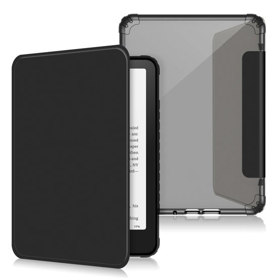 Picture of DINGGUAGUA Case Compatible with 7" All-New Kindle Paperwhite 12th Gen 2024 & Kindle Colorsoft Signature Edition (2024 Release) Clear Soft TPU Back Cover with Auto Wake/Sleep,Black