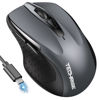 Picture of TechRise Bluetooth Mouse Rechargeable Wireless Mouse (BT5.0/3.0 & 2.4G) Ergonomic Mouse for Laptop, 4800 DPI Silent Computer Mouse with USB A Receiver, 8 Buttons Portable Mouse for PC Mac Chromebook