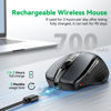 Picture of TechRise Bluetooth Mouse Rechargeable Wireless Mouse (BT5.0/3.0 & 2.4G) Ergonomic Mouse for Laptop, 4800 DPI Silent Computer Mouse with USB A Receiver, 8 Buttons Portable Mouse for PC Mac Chromebook
