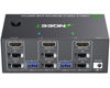 Picture of KVM Switch 3 Monitors 2 Computers 8K@60Hz 4K@144Hz, ANGEET HDMI and Displayport KVM Switch Triple Monitor for 2 Computer Share 3 Monitor and 4 USB3.0 Devices, with Wired Remote and Power Adapter