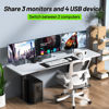 Picture of KVM Switch 3 Monitors 2 Computers 8K@60Hz 4K@144Hz, ANGEET HDMI and Displayport KVM Switch Triple Monitor for 2 Computer Share 3 Monitor and 4 USB3.0 Devices, with Wired Remote and Power Adapter