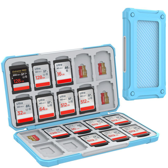 Picture of HEIYING Memory Card Case for SD Card and TF Card, Portable SD Card Holder SD SDHC SDXC TF Card Storage with 20 SD Card Slots & 20 Micro SD Card Slots