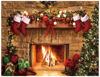 Picture of YYNXSY 7X5FT Christmas Fireplace Backdrop Christmas Photography Background Tree Sock Gift Decoration Banner for Xmas Party Photoshoot Indoor Decor Photo Booth Props Reusable and Washable YY-3589