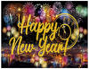 Picture of YYNXSY Happy New Year Fabric Sign Poster Backdrop Christmas Party with Fireworks for New Year Photo Booth Background Party Decoration YY-11508 7X5FT